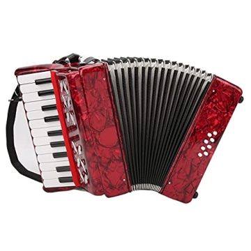 22 Key 8 Bass Accordion, Musical Accordion Beginner Accordion Professional Accordion with Adjustable...