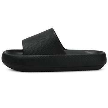 welltree Slides for Women Men Pillow Slippers Non-Slip Bathroom Shower Sandals Soft Thick Sole Indoo...