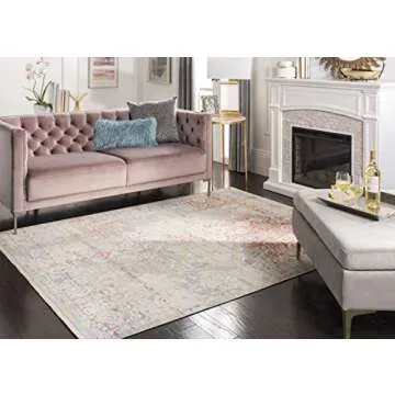 SAFAVIEH Windsor Area Rug 8x10 Cream Purple Shabby Chic