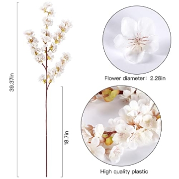 Artificial Cherry Blossom Branches for Home Decor
