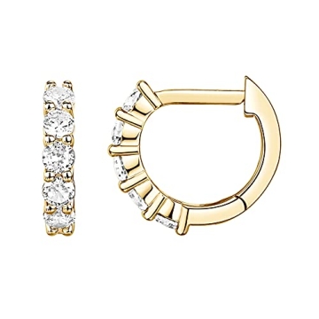 PAVOI 14K Yellow Gold Plated Huggie Cubic Zirconia Earrings