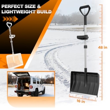 Efficient SFAED Snow Shovel for Quick Driveway Clearing with Large Blade