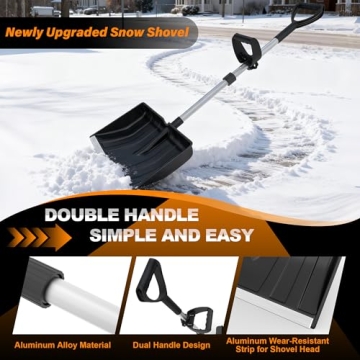 SFAED Snow Shovel with D-Grip Handle for Efficient Winter Use