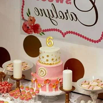 Number Birthday Candles(3 Candle Gold) 3D Diamond Shape Number Happy Birthday Cake Candles for Birthday Party Wedding Decoration Reunions Theme Party