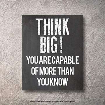 Inspirational Wall Art Quotes Set - Black & White Affirmation Prints