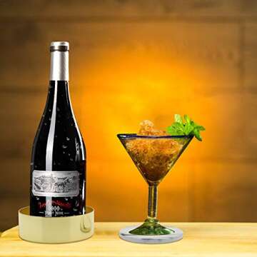 Stylish Deco Coasters Ceramic Set with Gold Holder