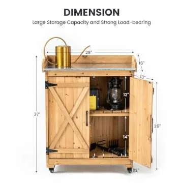 TAKUKA Outdoor Wooden Potting Bench - Stylish & Versatile Gardening Table