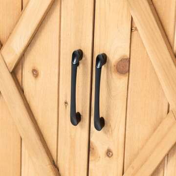 TAKUKA Outdoor Wooden Potting Bench with Wheels and Storage