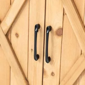 TAKUKA Outdoor Wooden Potting Bench with Wheels and Storage