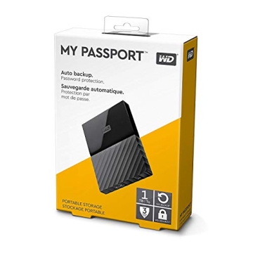 WD 1TB Black My Passport Portable Hard Drive USB 3.0