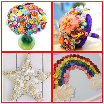 500-700 PCS Assorted Mixed Color Resin Buttons 2 and 4 Holes Round Craft for Sewing DIY Crafts Child...