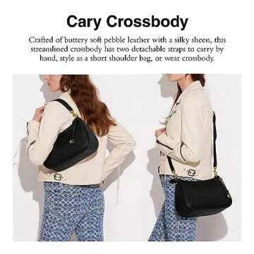 Luxury COACH Cary Soft Pebble Leather Crossbody Bag