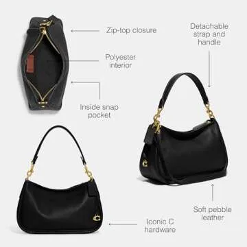 Luxury COACH Cary Soft Pebble Leather Crossbody Bag