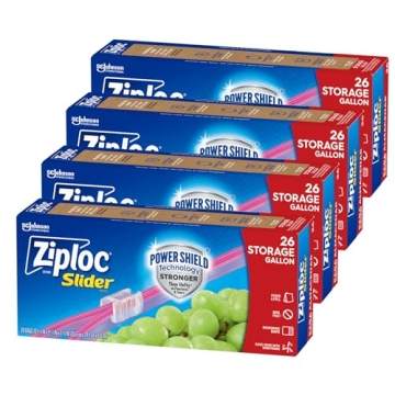 Durable Ziploc Gallon Food Storage Slider Bags