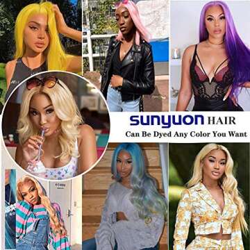 SUNYUON T-Part 613 Blonde Lace Front Wig Human Hair 13x4x1 Pre Plucked Middle Part Lace Wigs with Baby Hair 9A Brazilian Straight Blonde Human Hair Wigs for Black Women 150% Density