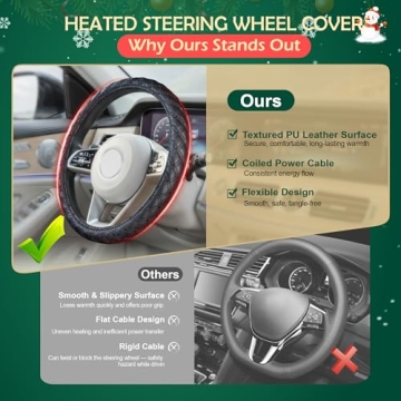 Heated Steering Wheel Cover for Fast Warmth and Comfort