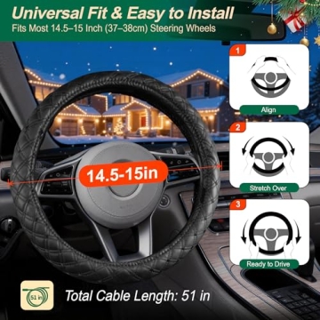 Heated Steering Wheel Cover for Fast Warmth and Comfort