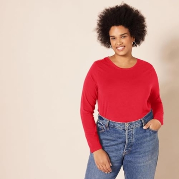 Soft and Stylish Amazon Crewneck T-Shirt in Cherry Red