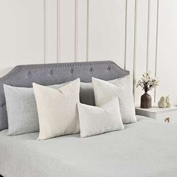 Sunkifover Textured Boucle Pillow Covers 12x20 Inches, Decorative Neutral Pillowcase Rectangular Cushion Cover for Sofa, Couch, Bed, Bedroom, Living Room, Home Decro White.