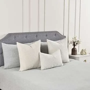 Sunkifover Textured Boucle Pillow Covers 12x20 Inches, Decorative Neutral Pillowcase Rectangular Cushion Cover for Sofa, Couch, Bed, Bedroom, Living Room, Home Decro White.