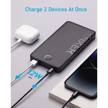 Anker Powerbank 10,000 mAh, 323 Power Bank with USB-C Port (Input & Output), Small But Strong External Mobile Phone Battery, Powercore for iPhone 14/14 Pro/14 Pro Max/Galaxy and More