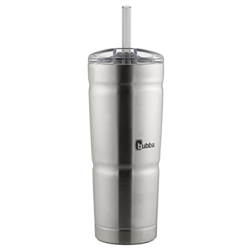Bubba Envy S Stainless Steel Tumbler with Straw, 24oz, Stainless Steel with Clear Lid