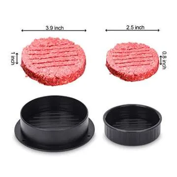 Burger Press, Hamburger Press Patty Maker With 100Pcs Hamburger Patty Paper, 3 in 1 Non Stick Patty Mold for Stuffed Burgers, Sliders, Veggie Beef Burger, Kitchen Barbecue Tool Grilling Accessories
