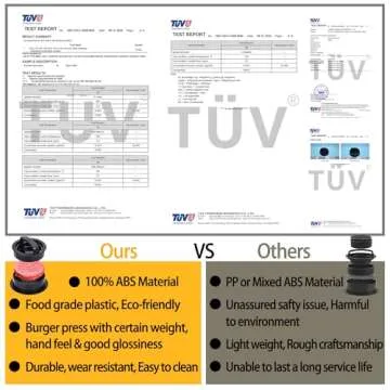 Burger Press, Hamburger Press Patty Maker With 100Pcs Hamburger Patty Paper, 3 in 1 Non Stick Patty Mold for Stuffed Burgers, Sliders, Veggie Beef Burger, Kitchen Barbecue Tool Grilling Accessories
