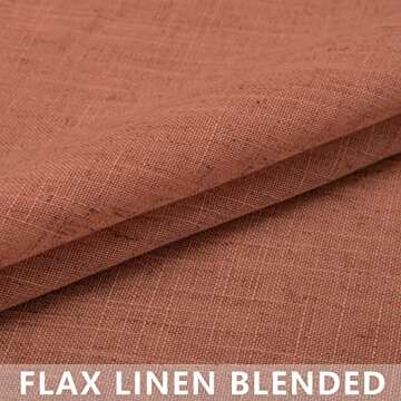 Terracotta Curtains 84 Inch Length for Living Room 2 Panels Rod Pocket Linen Drapes Light Filtering Semi Sheer Floor Length Rust Curtain for Bedroom Dining Boho Decor Burnt Orange Red Brown 52x84 Long