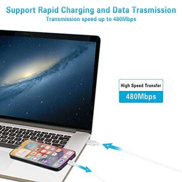 RCTech USB C to Lightning Cable 3Pack 6FT [MFi Certified] iPhone Fast Charger Cable USB-C Power Delivery Charging Cord for iPhone 14/13/12/11/XS/XR/X/8/iPad, White