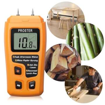 Proster Wood Moisture Meter - Digital Moisture Detector Moisture Tester, Pin-Type Moisture Detector Damp Tester for Wood Firewood Paper Floor