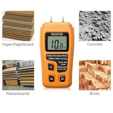 Proster Wood Moisture Meter - Digital Moisture Detector Moisture Tester, Pin-Type Moisture Detector Damp Tester for Wood Firewood Paper Floor