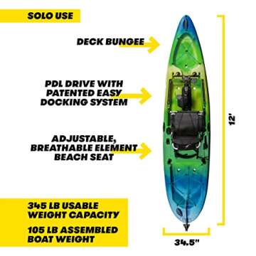 Ocean Kayak Malibu Pedal Recreational Kayak (Ahi, 12 Feet)