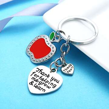 Teacher Appreciation Gift for Women, 3PCs Teacher Keychain Set, Jewelry Gift for Teachers, Birthday Gift for Teacher Gifts From Students (Style A)