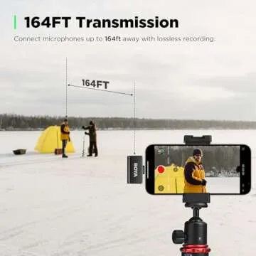 BOYA Omic-D Wireless Lavalier Microphone for iPhone MFi Certified, Noise Cancelling Lapel Microphone Wireless with Magnetic Clip iPhone Microphone for Video Recording YouTube Vlog