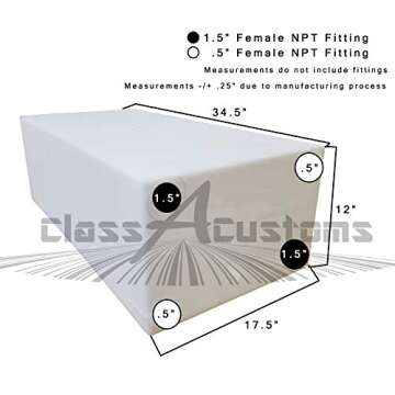 Class A Customs 30 Gallon RV Concession Fresh Water Tank with Plumbing Kit & 12 Volt Water Pump