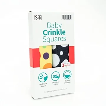 S&T INC. Crinkle Squares Baby Toys for Sensory Fun