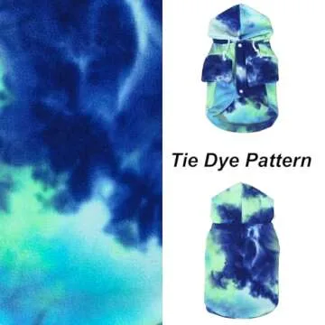 Mklhgty Tie Dye Dog Hoodie, Winter Coat for Small Dogs - Ultra-Soft Adjustable Warm Hood, Breathable Comfort Fabric for Daily Use