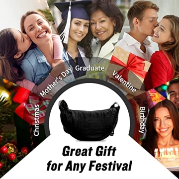 Trendy Nylon Crescent Crossbody Bag Lightweight Adjustable Strap