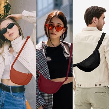 Trendy Nylon Crescent Crossbody Bag Lightweight Adjustable Strap