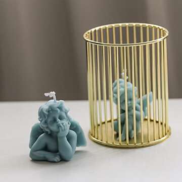 ZAKVOOR 2 Pcs Angel Shape Candle Mold Valentine's Day Resin Casting Silicone Mold for DIY Aromatherapy Candles Wax Plaster Polymer Clay Decoration