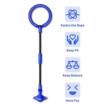 Mumba Kids Foldable Ankle Skip Ball Flash Jump Colorful Sports Swing Ball, Fitness Jump Rope Fat Burning Game for Adults and Children (Navy)…