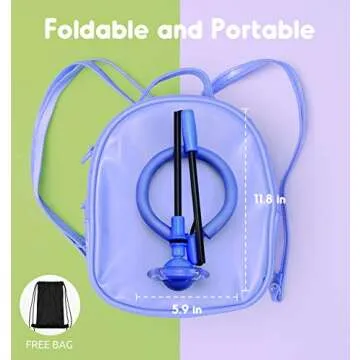 Mumba Kids Foldable Ankle Skip Ball Flash Jump Colorful Sports Swing Ball, Fitness Jump Rope Fat Burning Game for Adults and Children (Navy)…