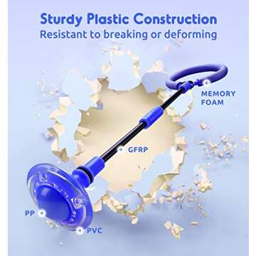 Mumba Kids Foldable Ankle Skip Ball Flash Jump Colorful Sports Swing Ball, Fitness Jump Rope Fat Burning Game for Adults and Children (Navy)…