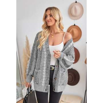 Stylish Open Front Color Block Cardigan with Pockets
