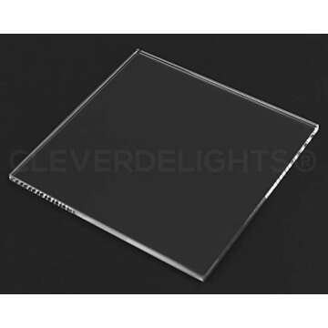 CleverDelights 4" Square Glass Tiles for Crafts and Decor