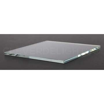 CleverDelights 4" Square Glass Tiles for Crafts and Decor