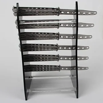 KAFENDA Acrylic Black Display Stand for 6 Knives