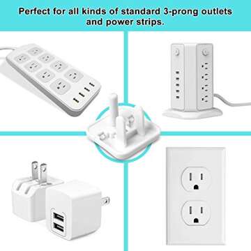 Outlet Covers (55 Pack) with Hidden Pull Handle Baby Proofing Plug Covers 3-Prong Child Safety Socket Covers Electrical Outlet Protectors Kid Proof Outlet Cap