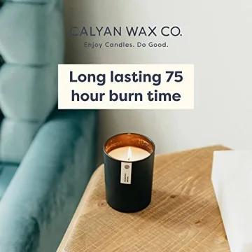 Calyan Wax Soy Wax Candle, Evergreen & Eucalyptus Scented Candle for The Home | Premium Candles with Essential Oils | 10.2 oz 50 Hour Burn Time | Soy Candles in Matte Black Jar